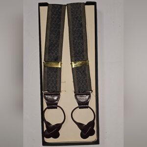 NEW I.Magnin Mens Vintage Suspenders Braces Burgundy Olive Green  Navy